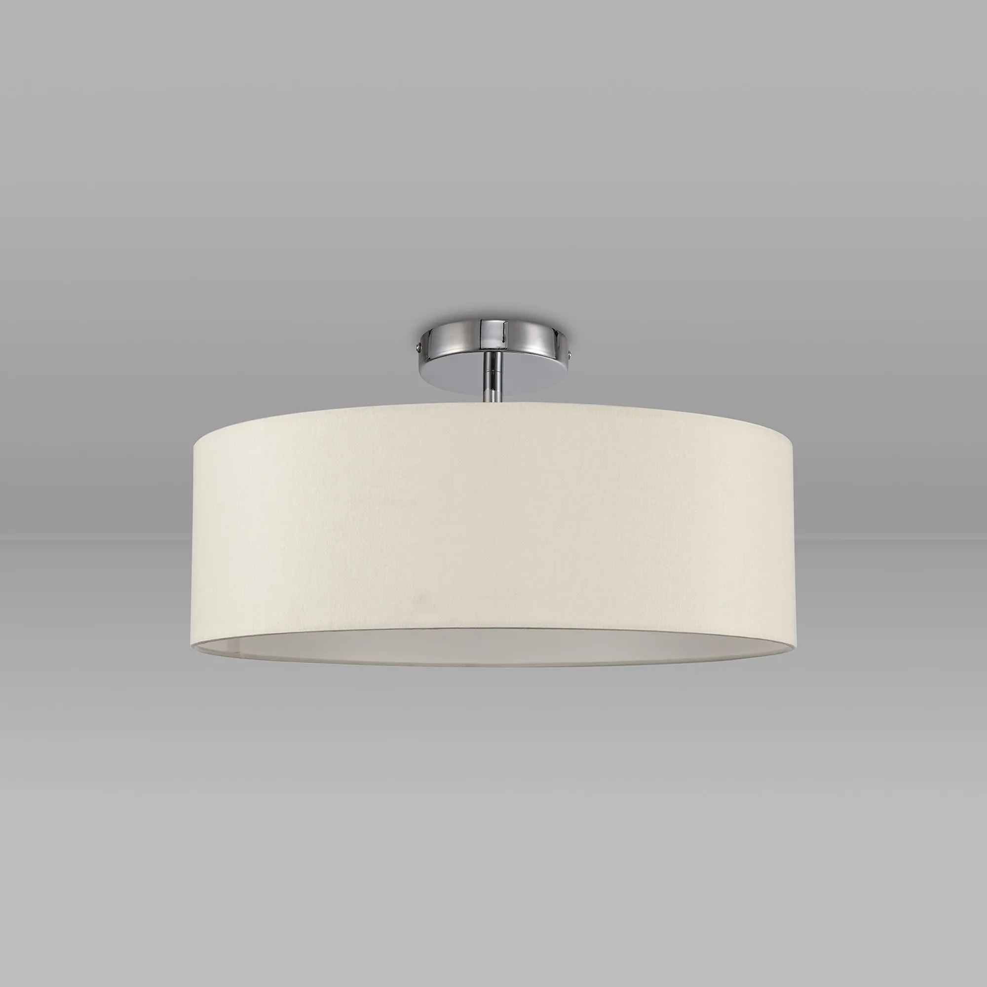 Baymont 45cm, Semi Flush 3 Light Polished Chrome, Nude Beige/Moonlight DK0693  Deco Baymont CH NU